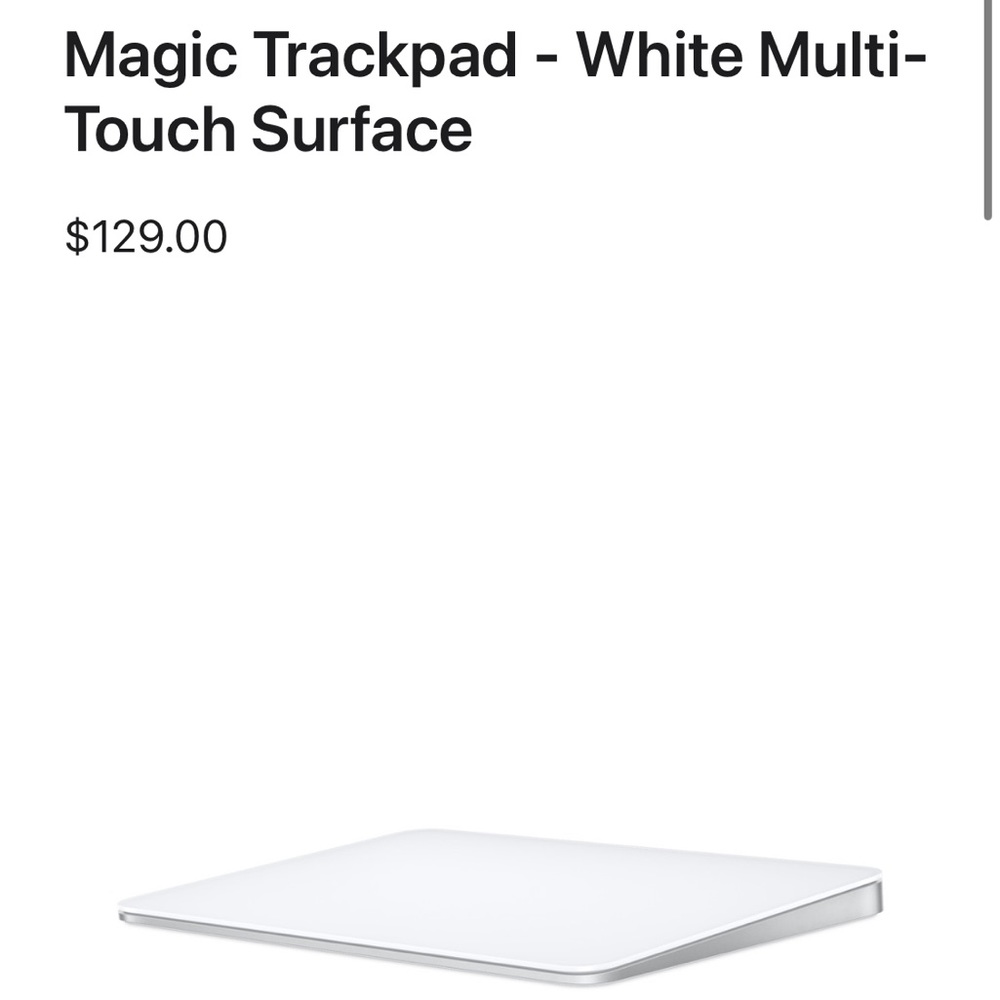 APPLE Magic Trackpad White Wireless Mouse Touch Surface